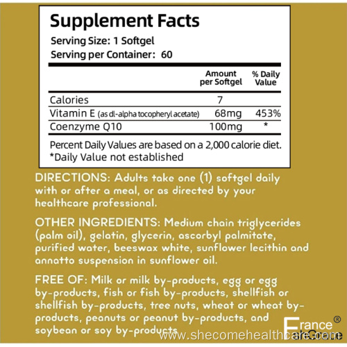 Coq10 supplement Active Form of Coenzyme Q10 softgels